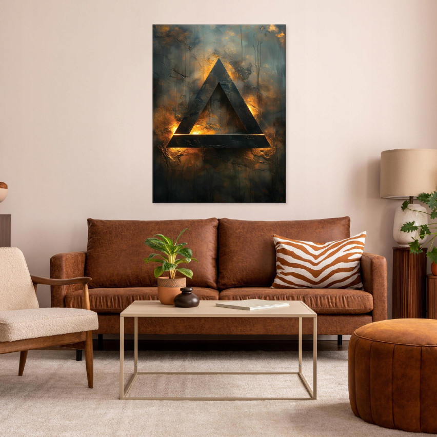 SAMMANSTÄLLNING AV GEOMETRISKA FIGURER GULDSVART FÖR SÄLLSKAPSRUM 40x30