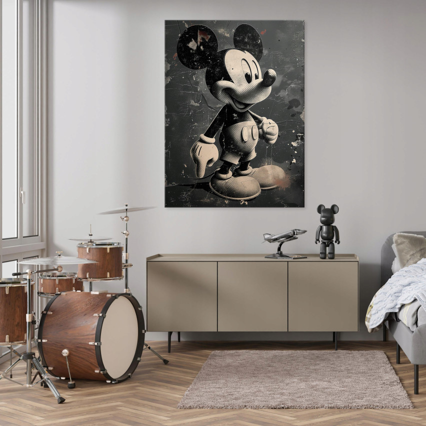 bild för ett litet barns rum mus på väggpanel 120x80