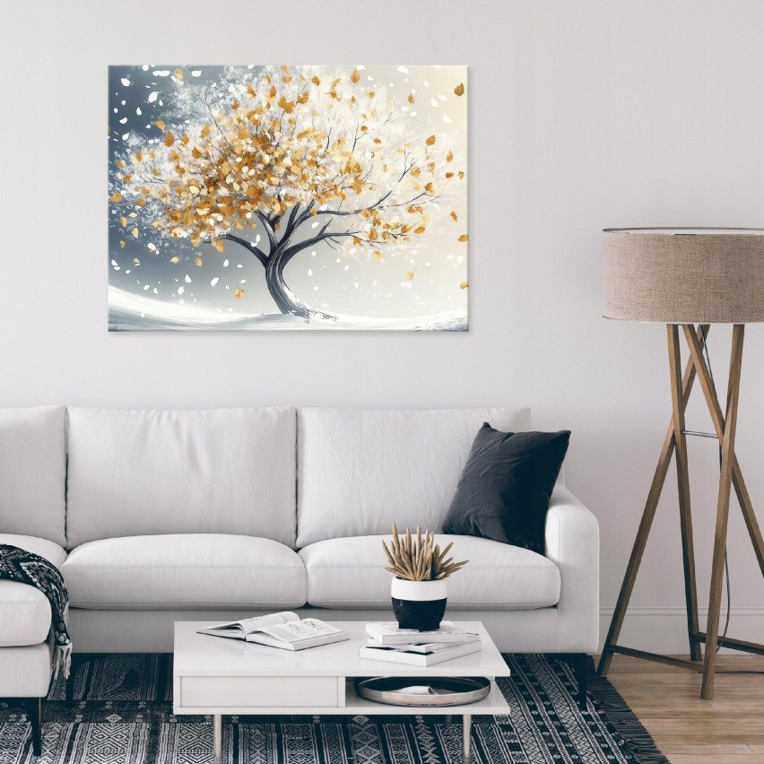 SOVRUM BILD FÖR VARDAGSRUMMET KÖKET BLOMMOR 3D TRÄD PÅ Väggplatta 100x70