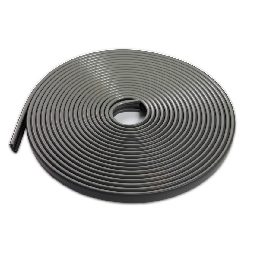 Ledstång trappa PVC FOTO 40x8 mm, fluorescerande handräcke i mjuk, svart, 1 m