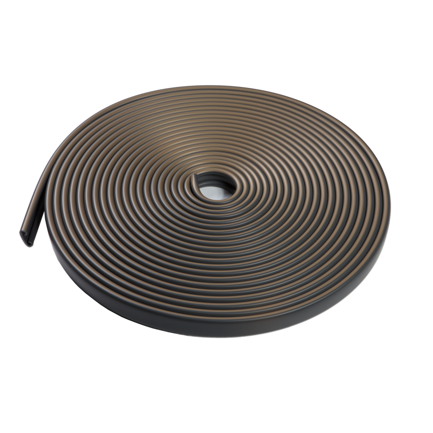 Ledstång trappa PVC LUX  40x8 mm, handräcke i mjuk, mässing, 1 m