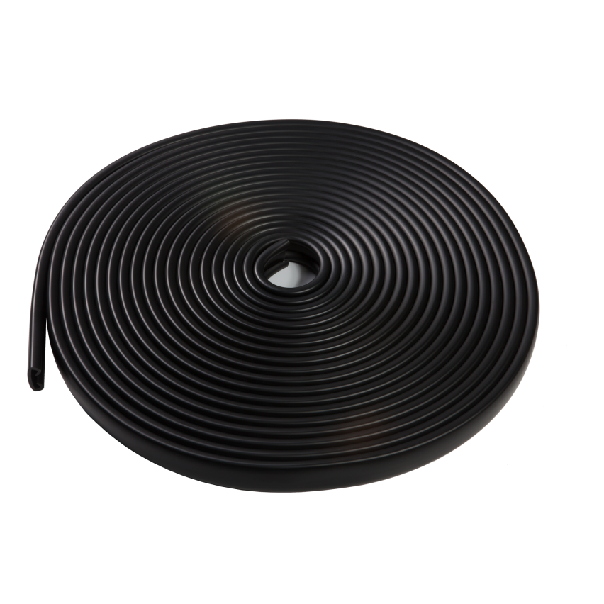 Ledstång trappa PVC PREMIUM 35x8 mm, 1 m, svart, handräcke i mjuk