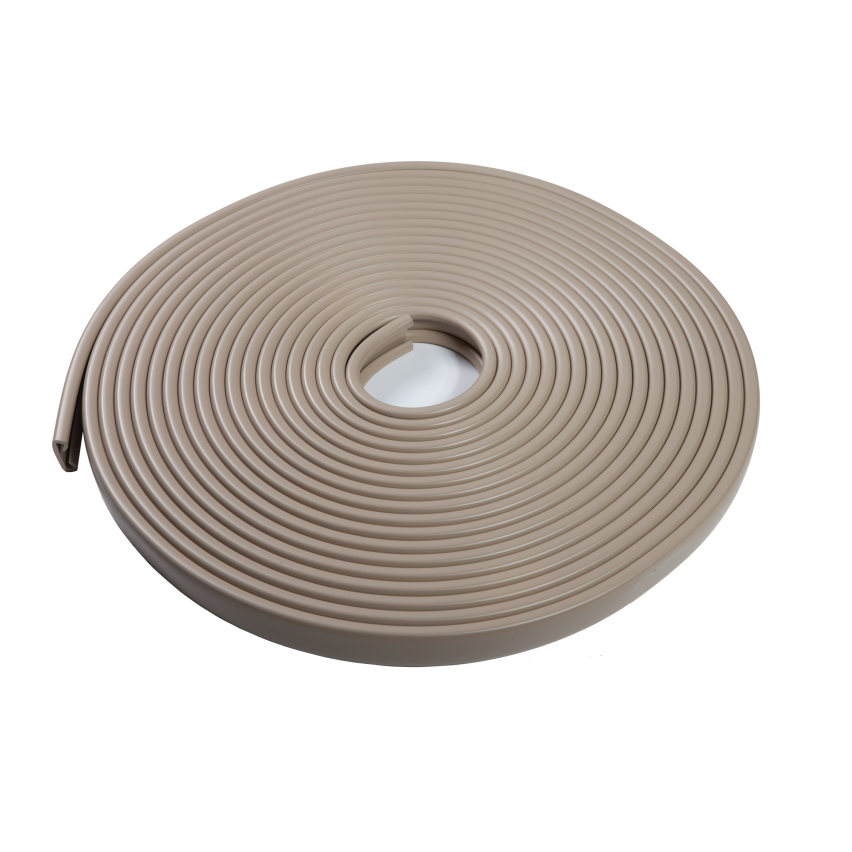 Ledstång trappa PVC PREMIUM 40x8 mm, handräcke i mjuk, beige, 1 m