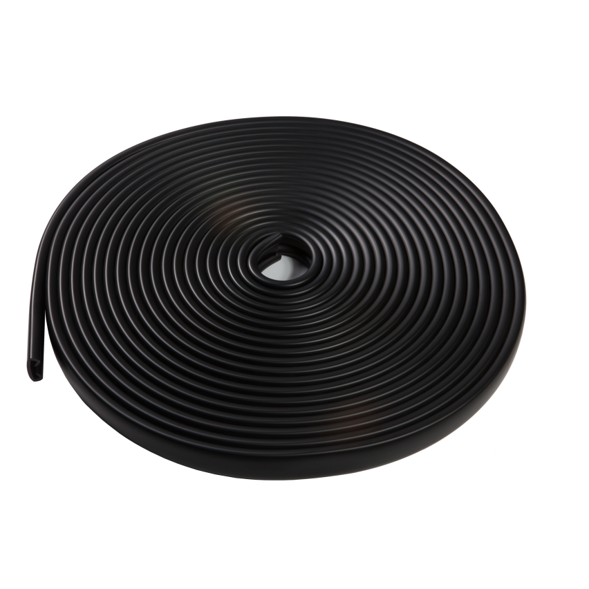 Ledstång trappa PVC PREMIUM 40x8 mm, handräcke i mjuk, svart, 1 m