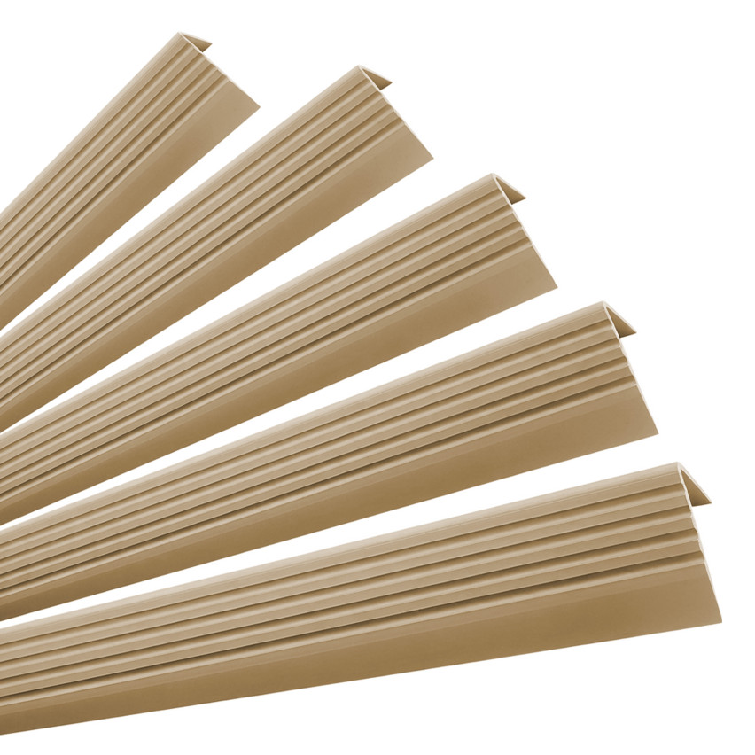 Set: Rutschfritt trappprofil med lim, beige, 50x42 mm, 100 cm