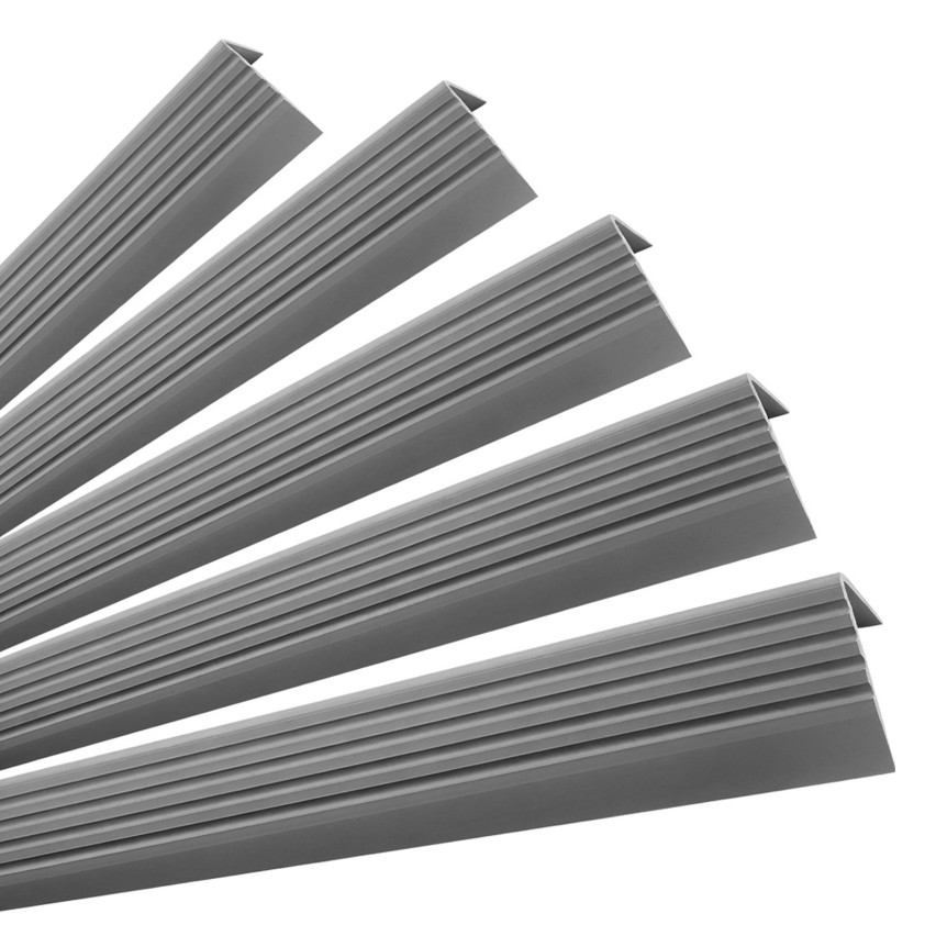 Set: Rutschfritt trappprofil med lim, mörkgrå, 50x42 mm, 100 cm