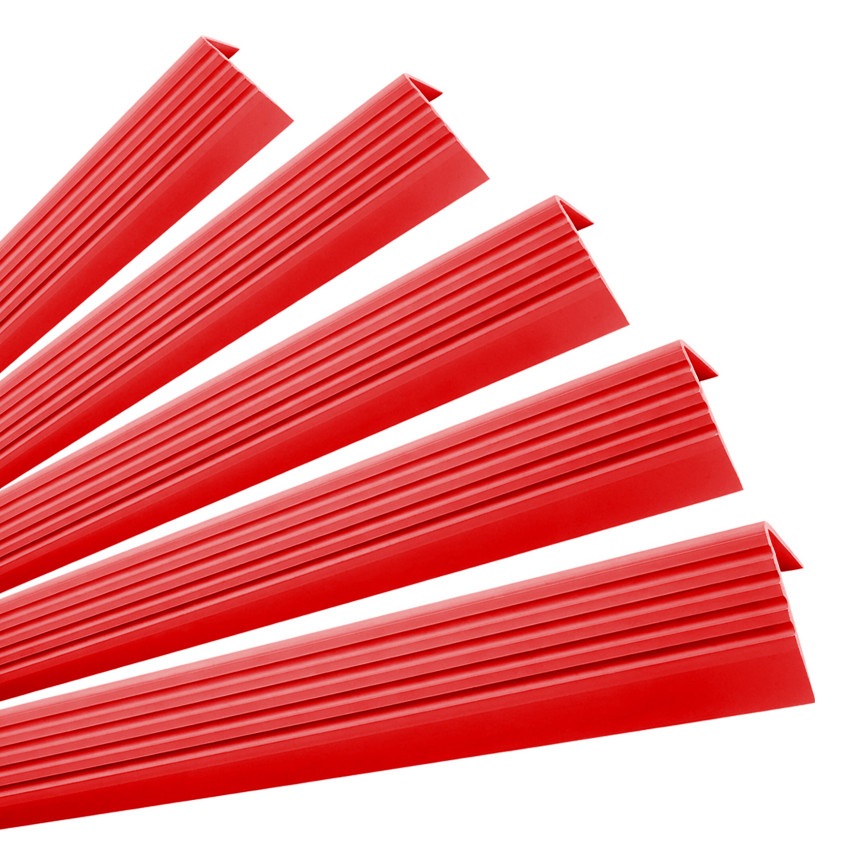 Set: Rutschfritt trappprofil med lim, röd, 50x42 mm, 100 cm