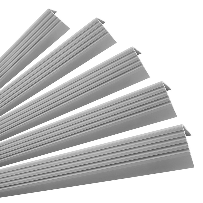 Set: Rutschfritt trappprofil med lim, grå, 50x42 mm, 100 cm