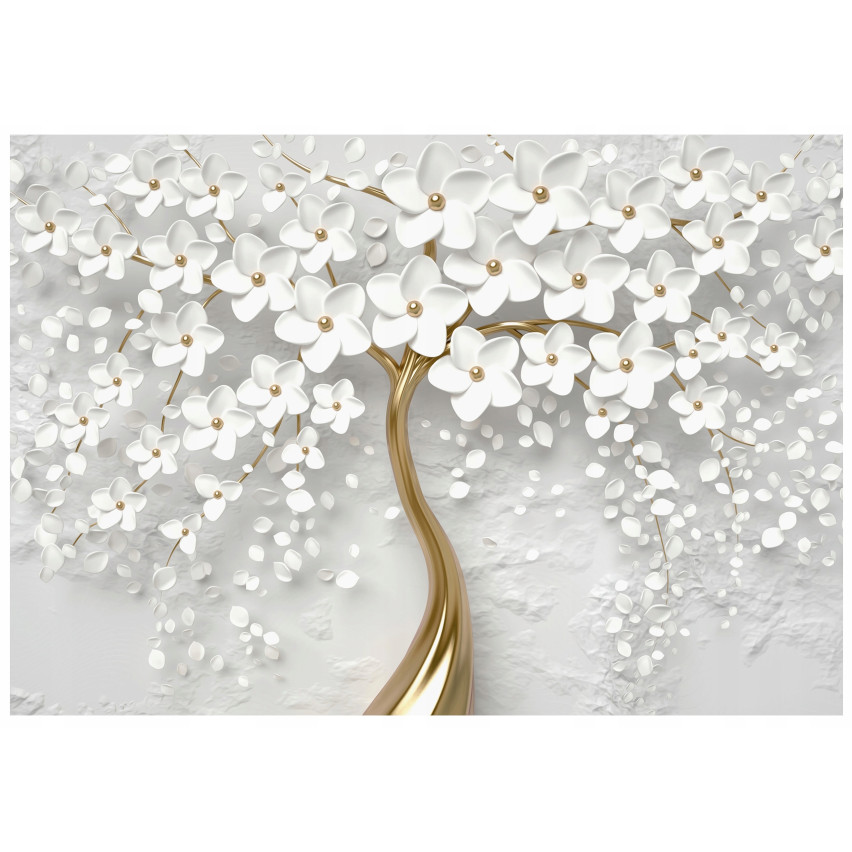 3D-blommor med träd i vardagsrummet FLIZELINE 350x250