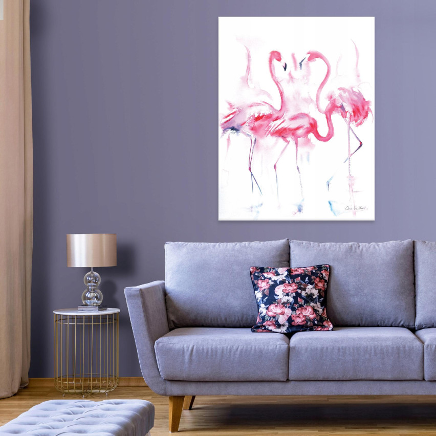 BARNBARNSRUM Målning Flamingos på duk 100x70