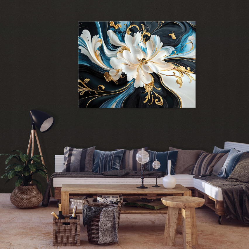 SOVRUM BILD FÖR VARDAGSRUMMET KÖK ABSTRAKTION BLOMMOR PÅ Väggplatta 40x30