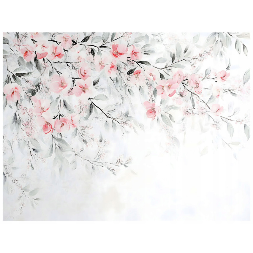väggmålning körsbärsblommor gröna blad för vardagsrum tapeter 350x250