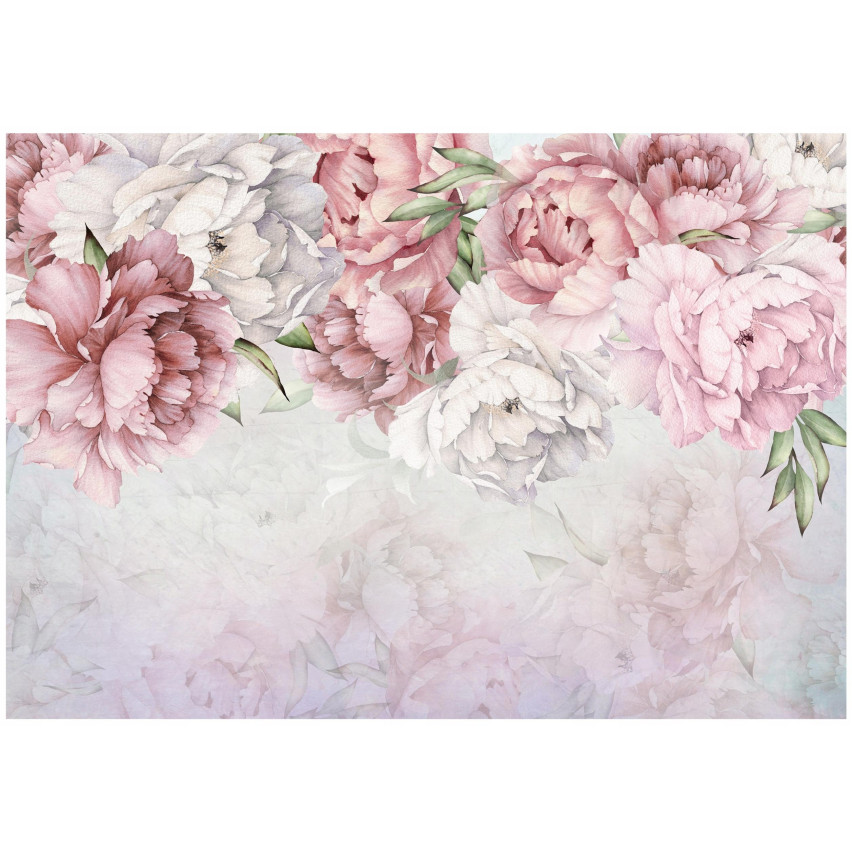 väggmålning fotografisk tapet rosa blommor pioner för sovrummet vardagsrum väggmålning 250x175