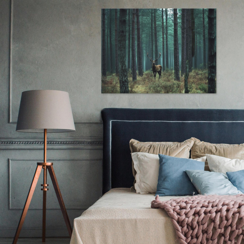 målning för vardagsrummet vardagsrum kök hjort natur skog på duk vägg 40x30 PP15416
