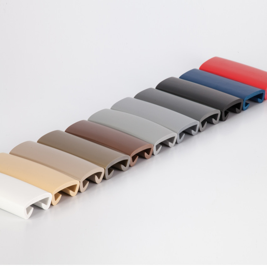 Ledstång trappa PVC PREMIUM 40x8 mm, handräcke i mjuk, grå