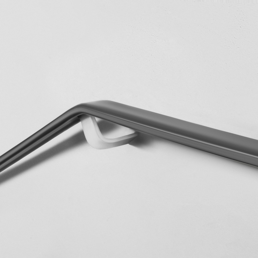 Ledstång trappa PVC PREMIUM 40x8 mm, handräcke i mjuk, grå