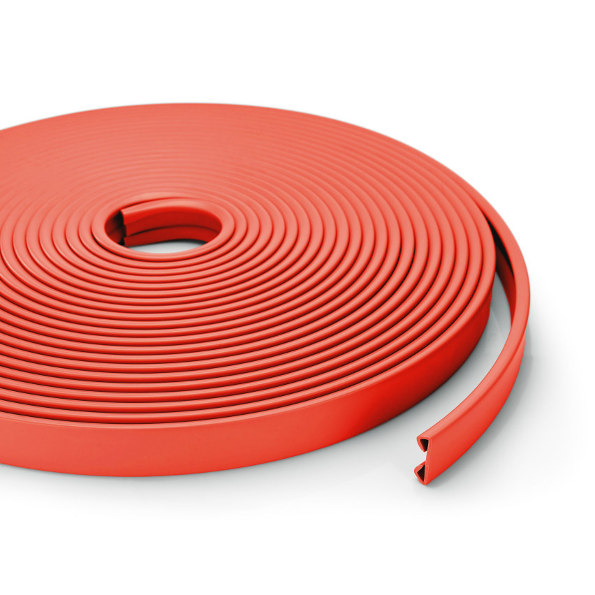 Ledstång trappa PVC STANDARD 40x8 mm, handräcke i mjuk, Röd