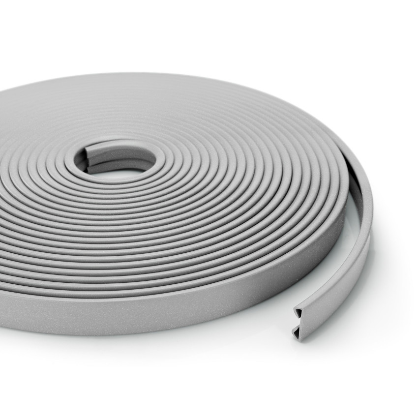 Ledstång trappa PVC STANDARD 40x8 mm, handräcke i mjuk, silver