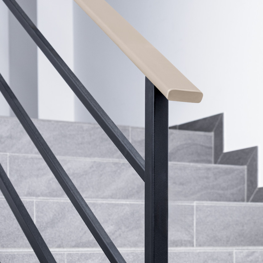 Avslutning för PVC-räckesstolpe, gavel för räckesprofil STANDARD, 40x8, beige