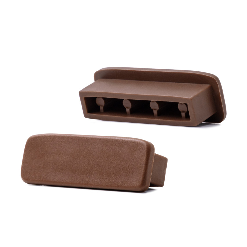 Avslutning för PVC-räckesstolpe, gavel för räckesprofil STANDARD, 40x8, brun