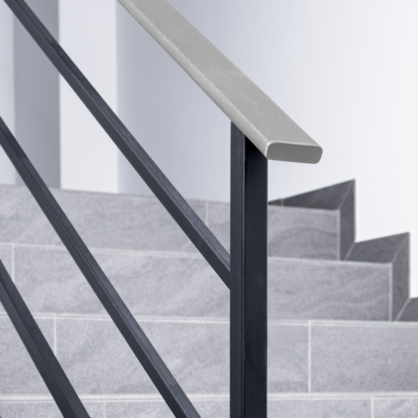 Ledstång trappa PVC STANDARD 40x8x3,2 mm, handräcke i mjuk, silver