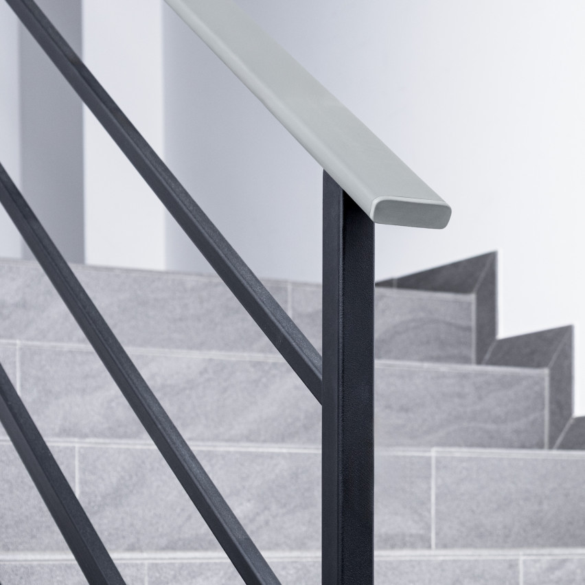 Avslutning för PVC-räckesstolpe, gavel för räckesprofil STANDARD, 40x8, grå