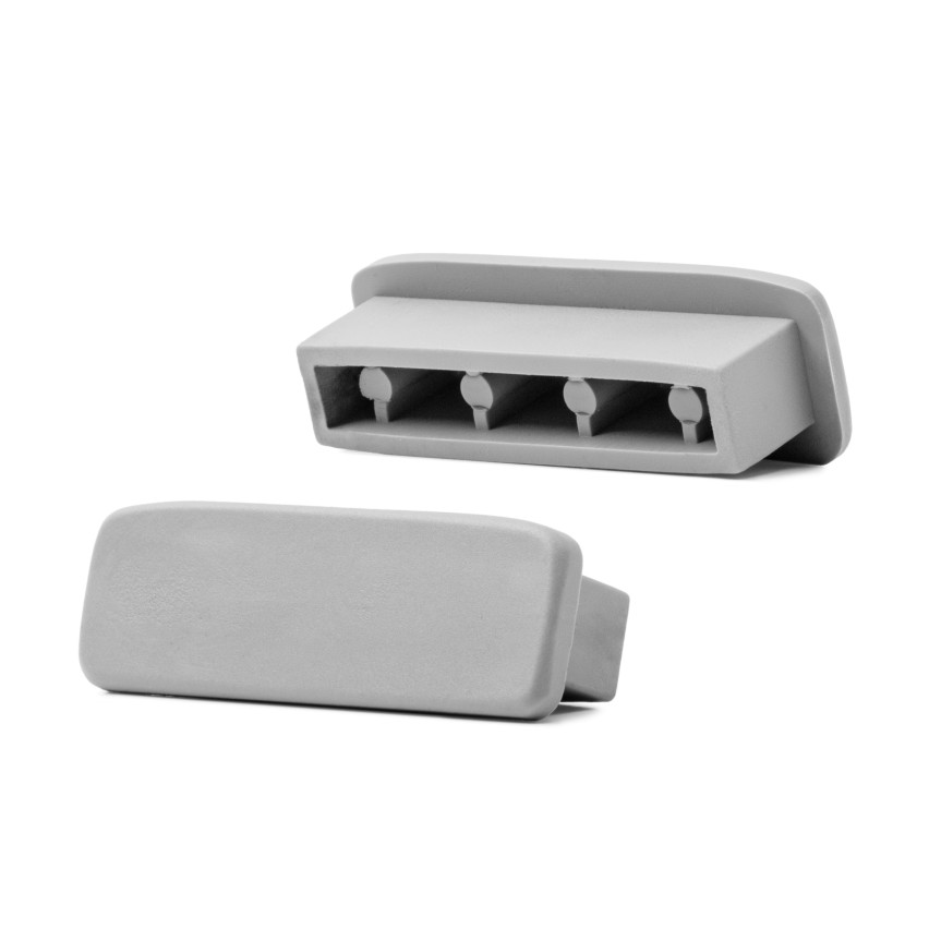 Avslutning för PVC-räckesstolpe, gavel för räckesprofil STANDARD, 40x8, grå