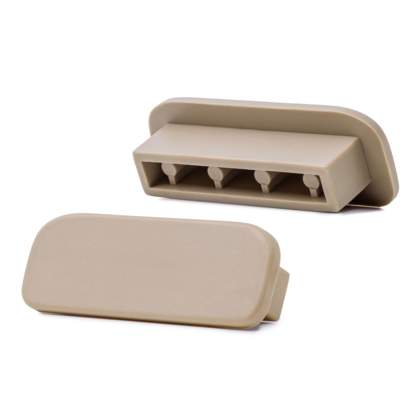 Avslutning för PVC-räckesstolpe, gavel för PREMIUM räckesprofil, 40x8, beige