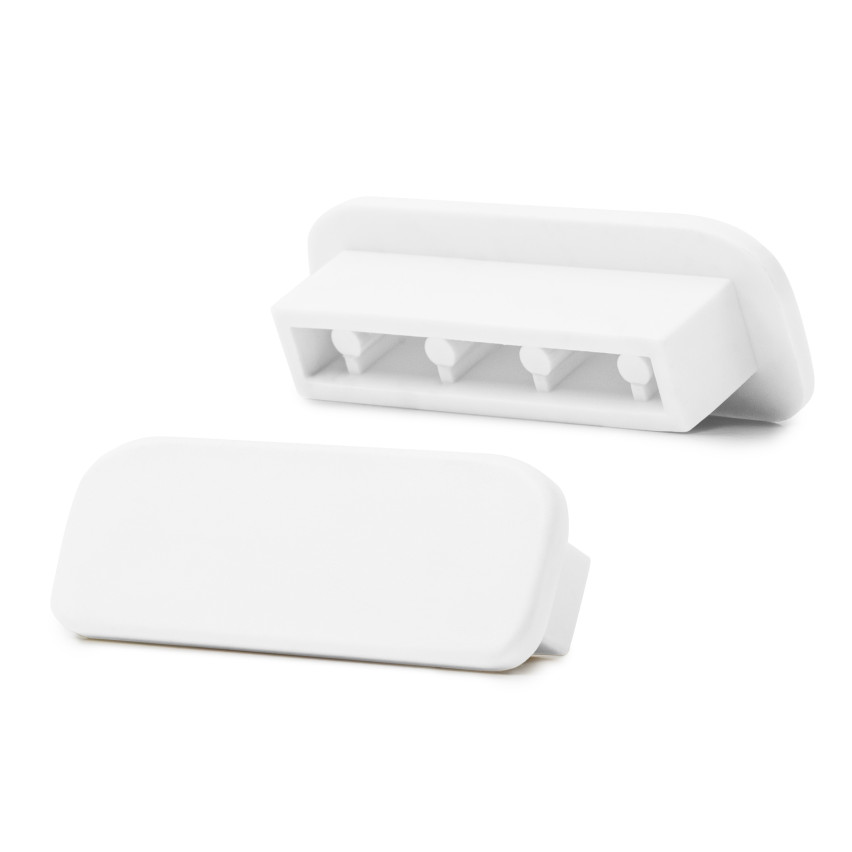 Avslutning för PVC-räckesstolpe, gavel för PREMIUM räckesprofil, 40x8, vit