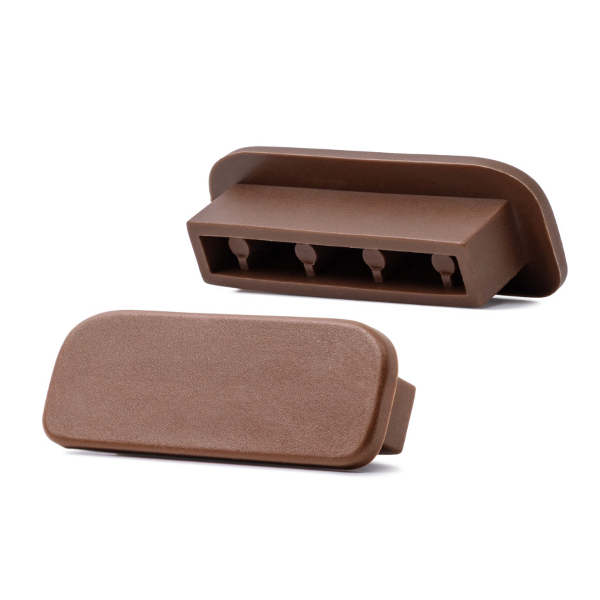 Avslutning för PVC-räckesstolpe, gavel för PREMIUM räckesprofil, 40x8, brun