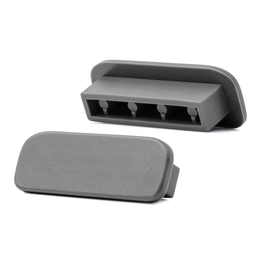 Ledstång trappa PVC PREMIUM 40x8 mm, handräcke i mjuk, mörkgrå