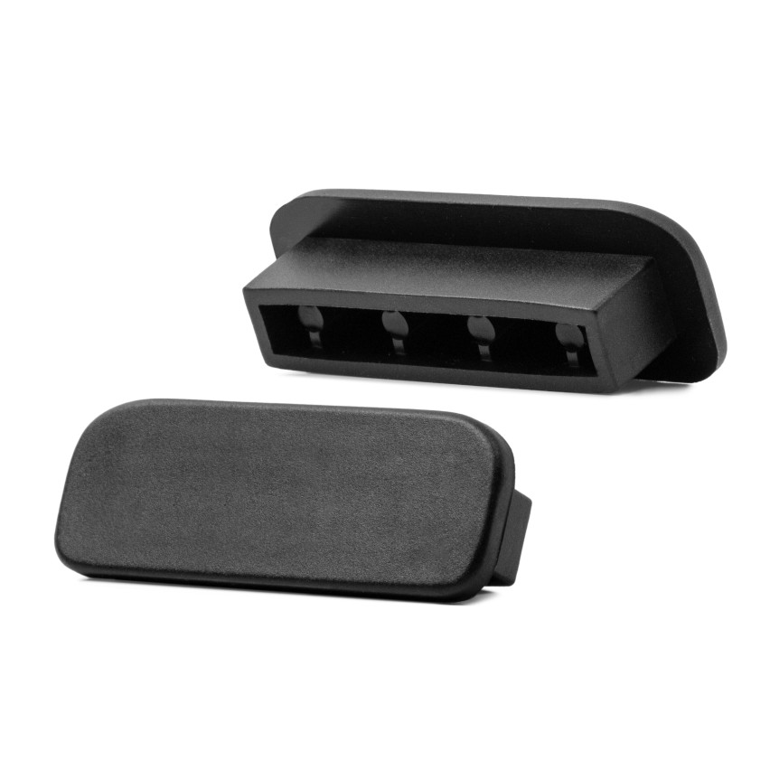 Avslutning för PVC-räckesstolpe, gavel för PREMIUM räckesprofil, 40x8, svart