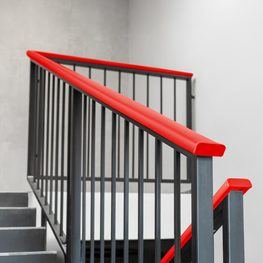 Avslutning för PVC-räckesstolpe, gavel för PREMIUM räckesprofil, 40x8, röd