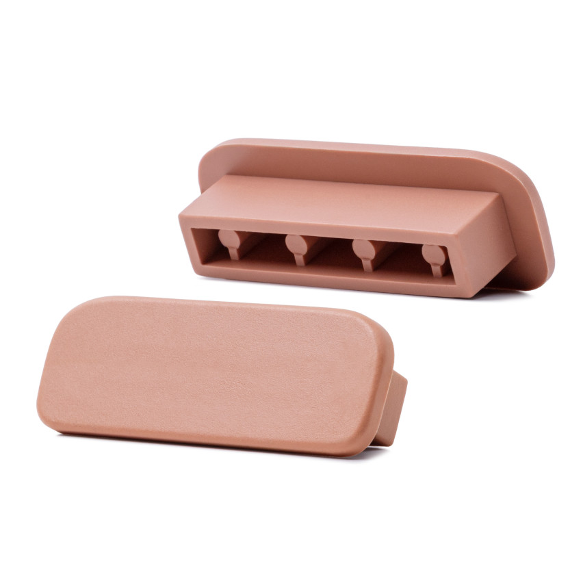 Ledstång trappa PVC PREMIUM 40x8 mm, handräcke i mjuk, ljusbrun, 1 m