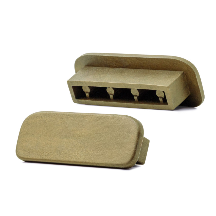 Avslutning för PVC-räckesstolpe, gavel för räckesprofil PREMIUM, 40x8, mässing