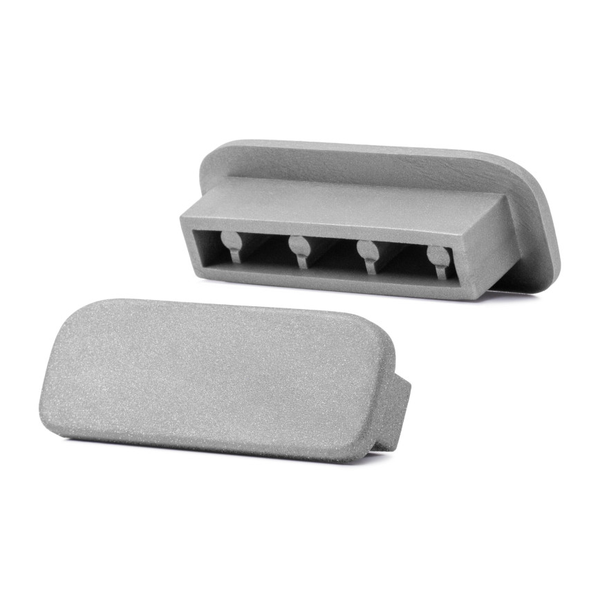 Avslutning för PVC-räckesstolpe, gavel för räckesprofil PREMIUM, 40x8, silver