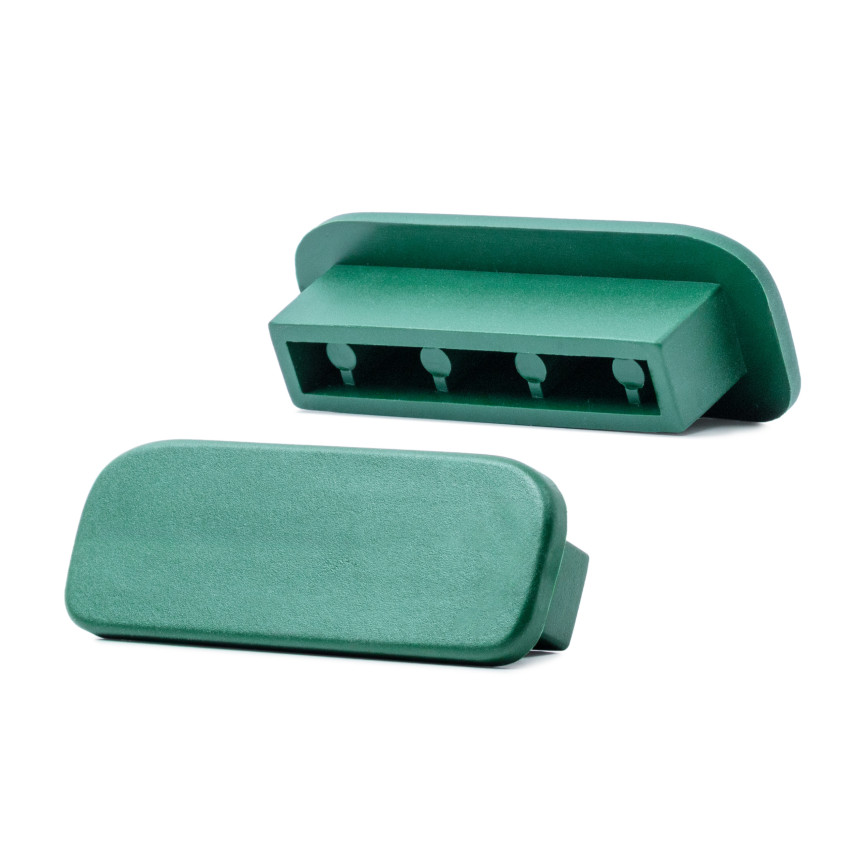 Avslutning för PVC-räckesstolpe, gavel för PREMIUM räckesprofil, 40x8, grön