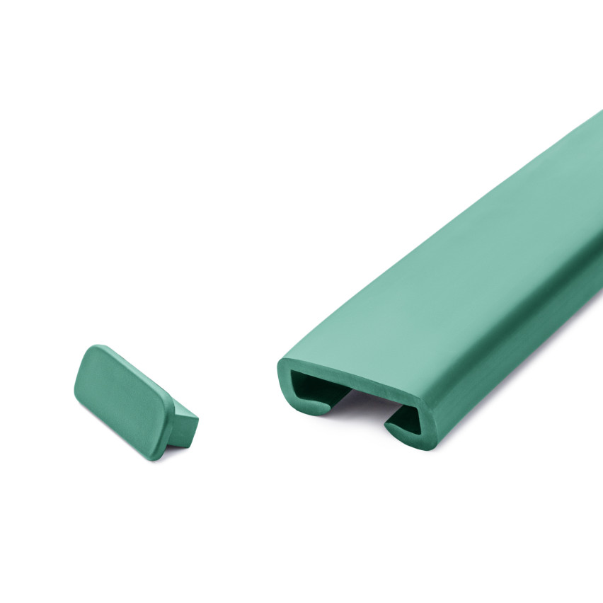 Avslutning för PVC-räckesstolpe, gavel för PREMIUM räckesprofil, 40x8, grön