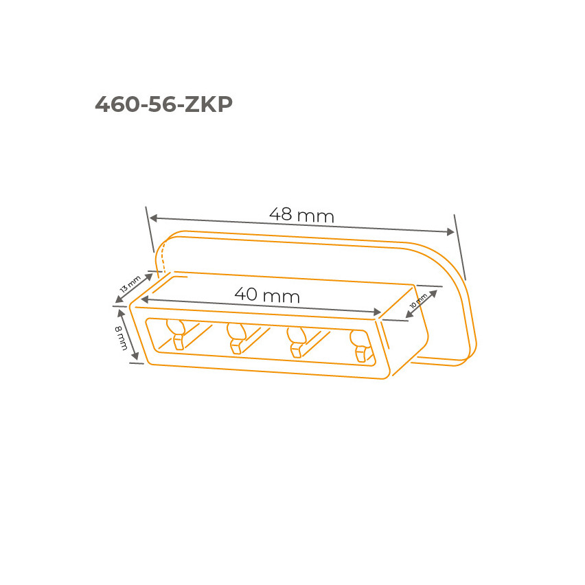 Ledstång trappa PVC LUX  40x8 mm, handräcke i mjuk, gul, 1 m