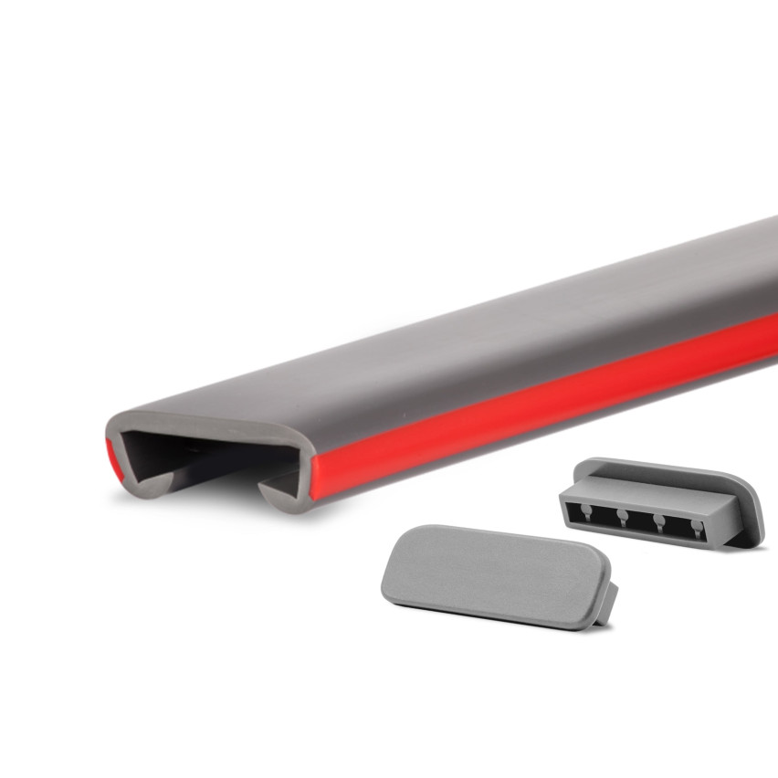 Ledstång trappa PVC LUX  40x8 mm, handräcke i mjuk, Röd