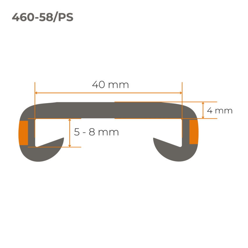 Ledstång trappa PVC LUX  40x8 mm, handräcke i mjuk, svart