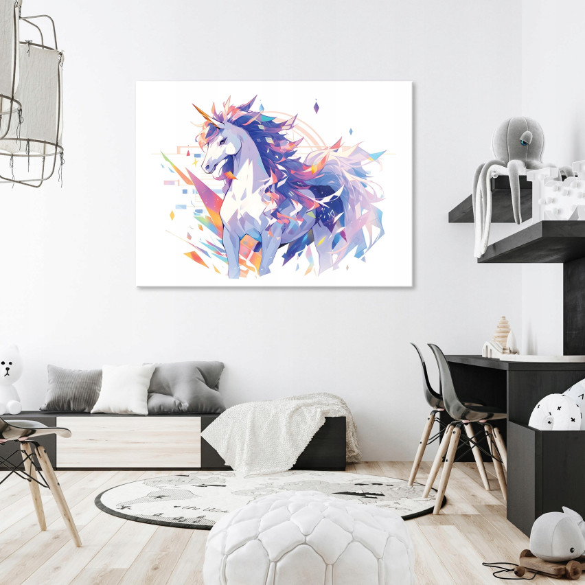 målning för ett flickrum på en väggpanel neo-grön elefant 100x70