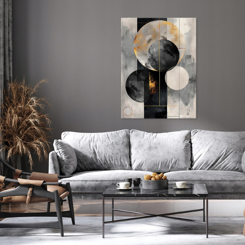 ART DECO GOLD ABSTRACT MIRACLE PÅ Väggplattor FÖR SÄLLSKAPSRUM 100x70