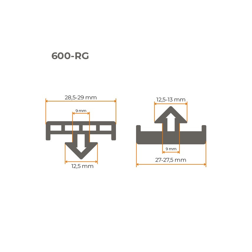 Lägre transportprofil PVC , svart, 100 cm