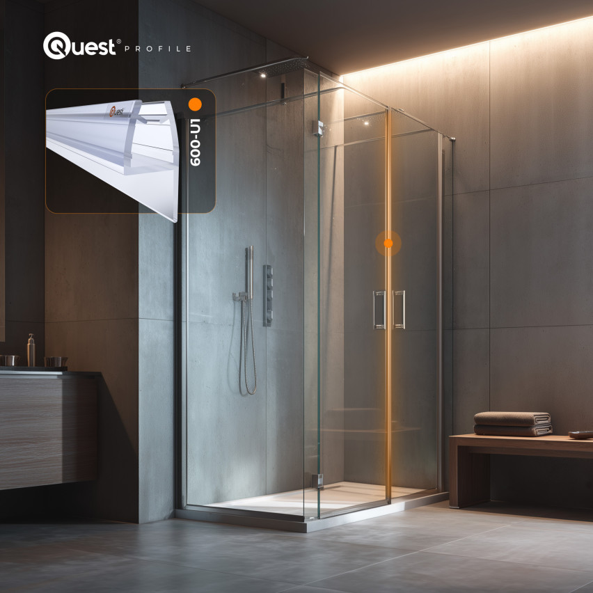 Sidoduschförsegling 200 cm transparent, 2 st