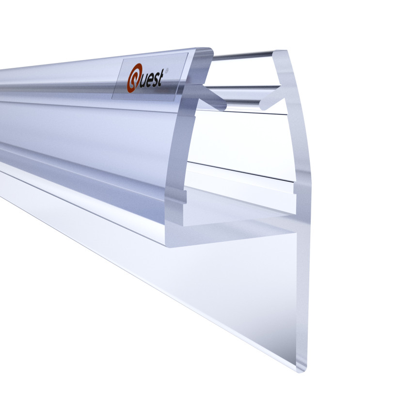 Sidoduschförsegling 200 cm transparent, 2 st