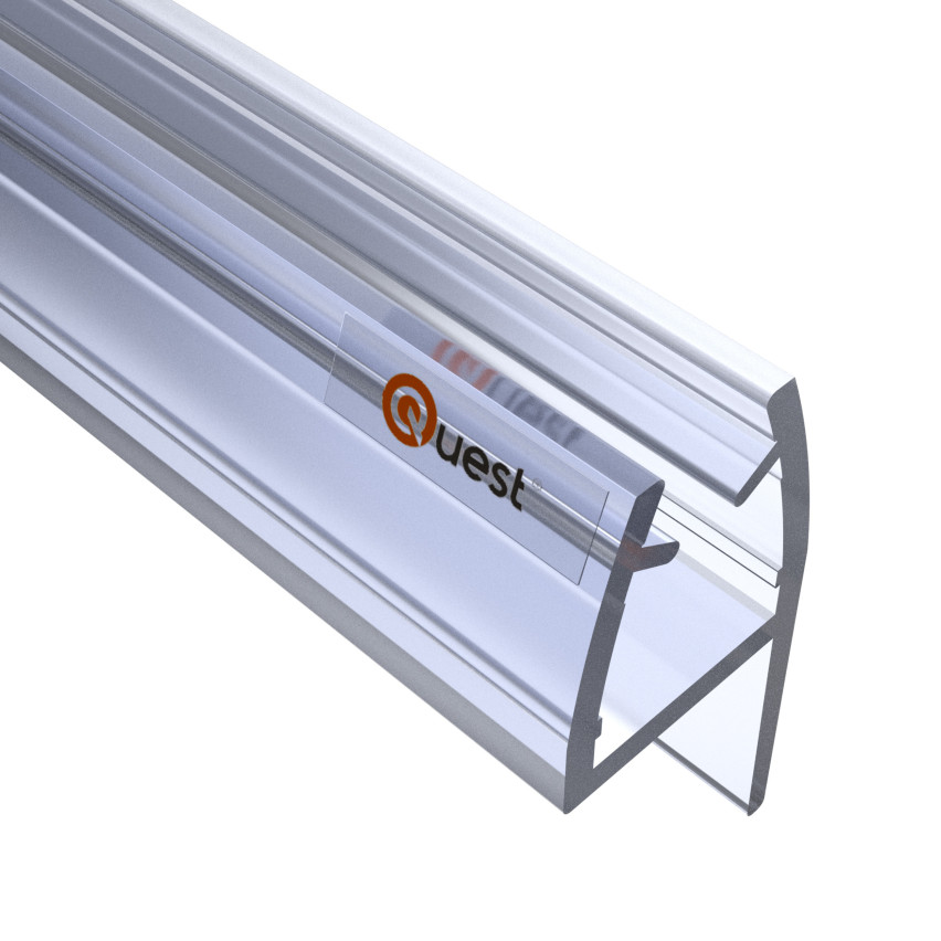 Sidoduschförsegling 200 cm transparent, 2 st