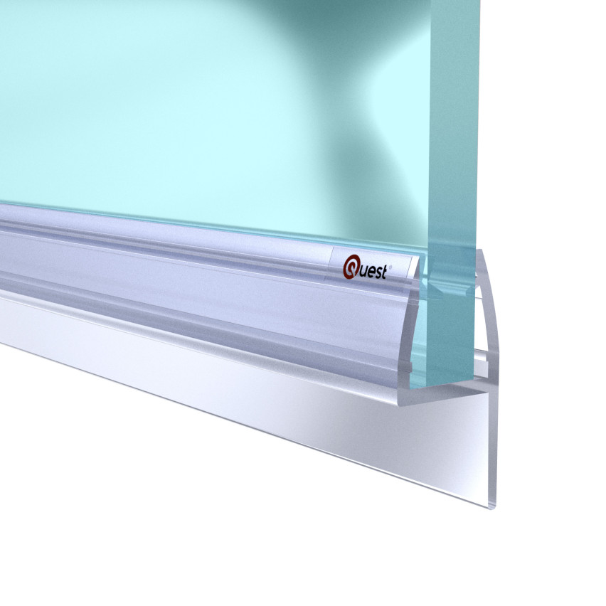 Sidoduschförsegling 200 cm transparent, 2 st