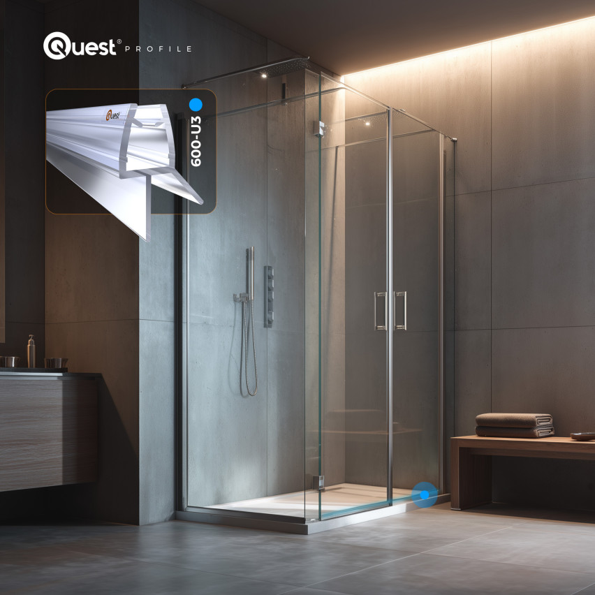 Duschbotten tätning 100 cm klar, 2 st