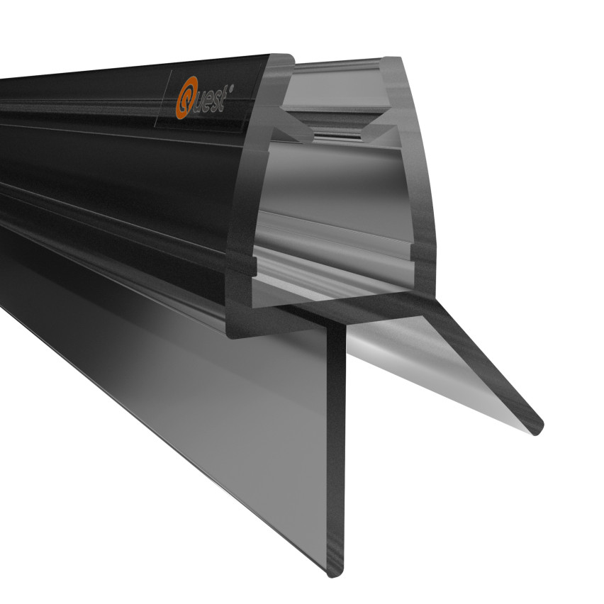 Duschbotten tätning 100 cm svart, 2 st